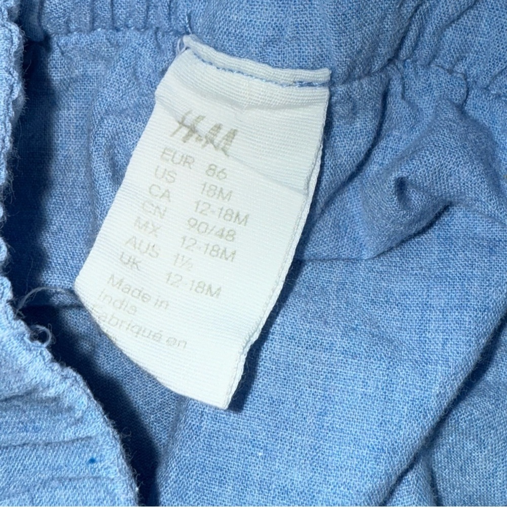 Bundle Of Two Baby Girl Blue Rompers By H&M And Ruffle Butts Size 12-18M - Picture 7 of 12